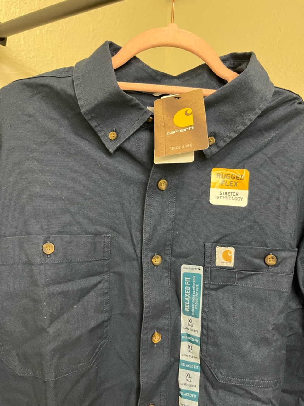 Carhartt Navy Lightweight Rugged Flex Work Shirt Jacket - Picture 4 of 7
